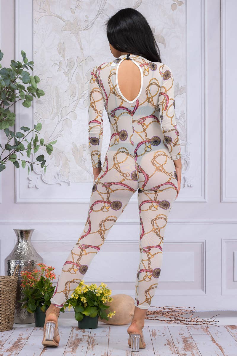 Mesh Long Sleeve Catsuit
