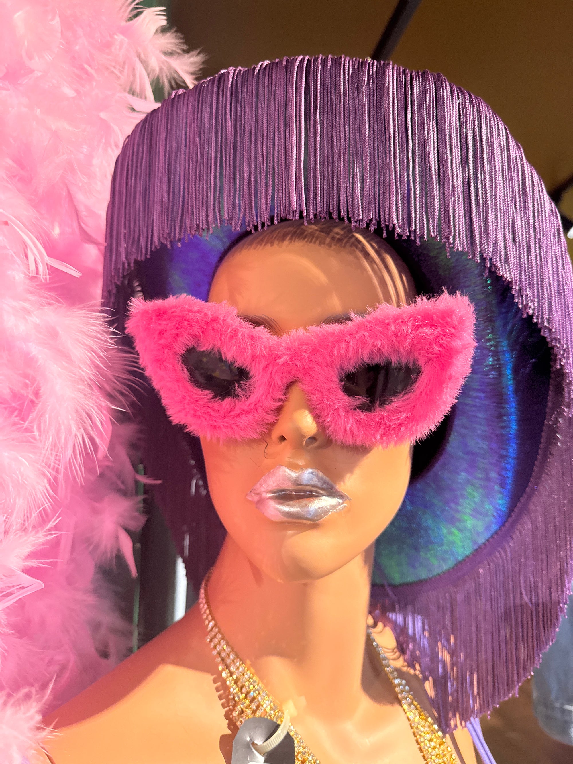 Pink puff glasses