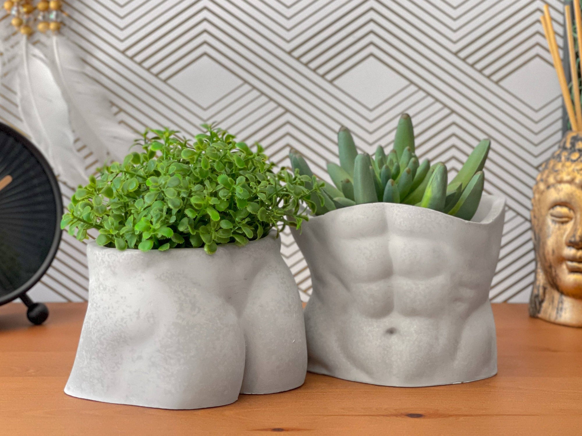Butt Planter, Men Body Planter Pot, Male Greek Sculpture