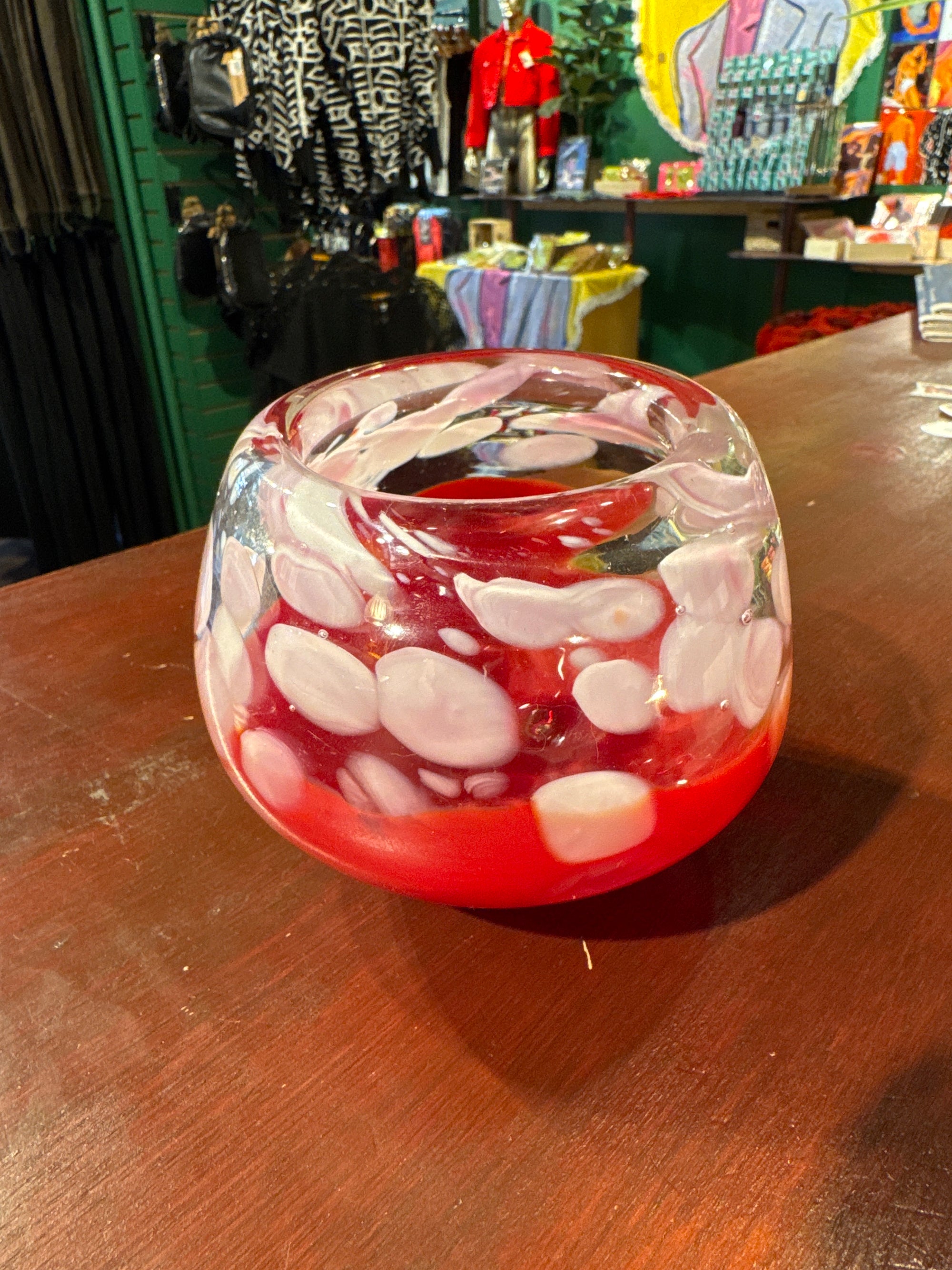 Hand blown glass bowl