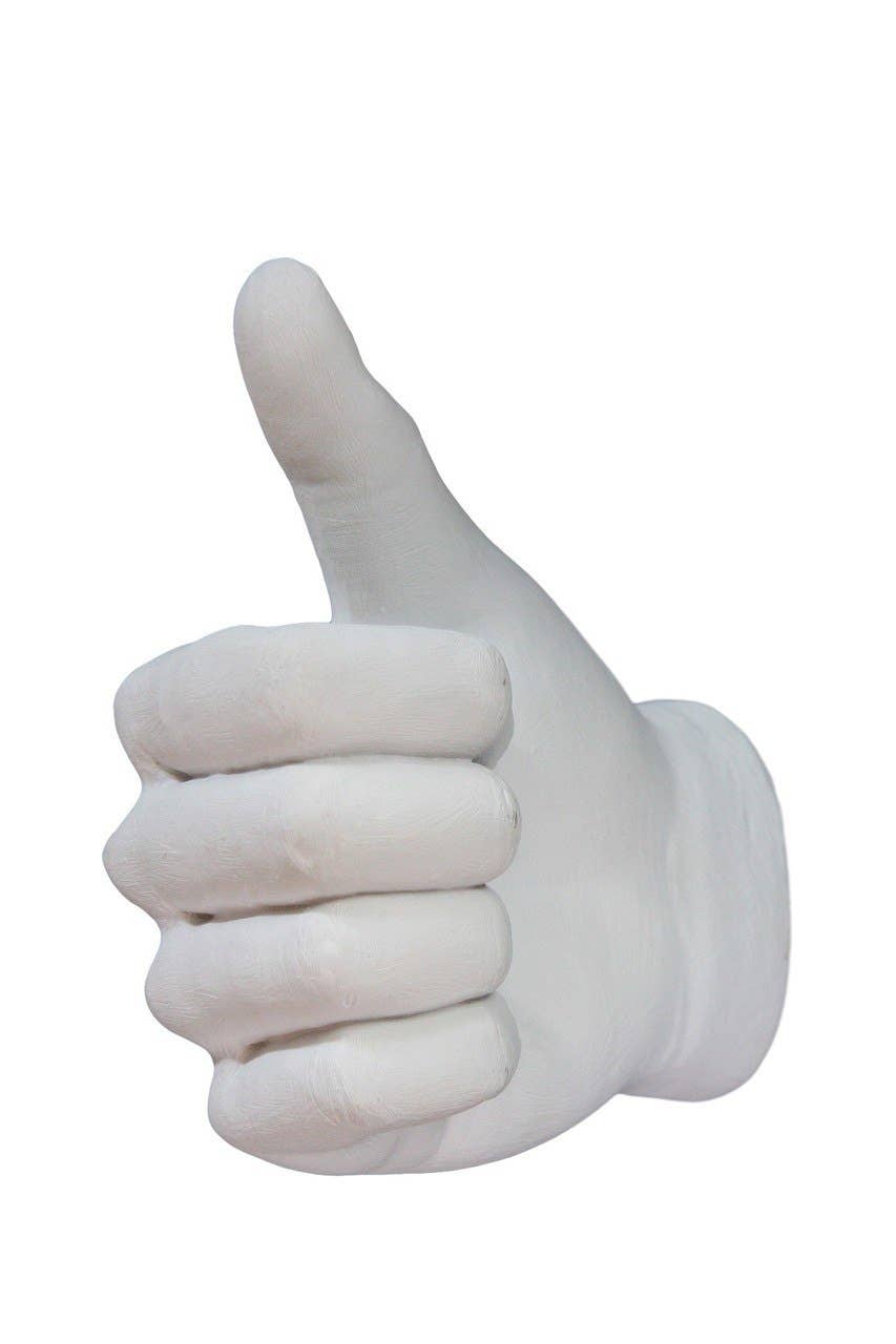 Thumbs Up Wall Mounted hook sculpture - 6.5" long