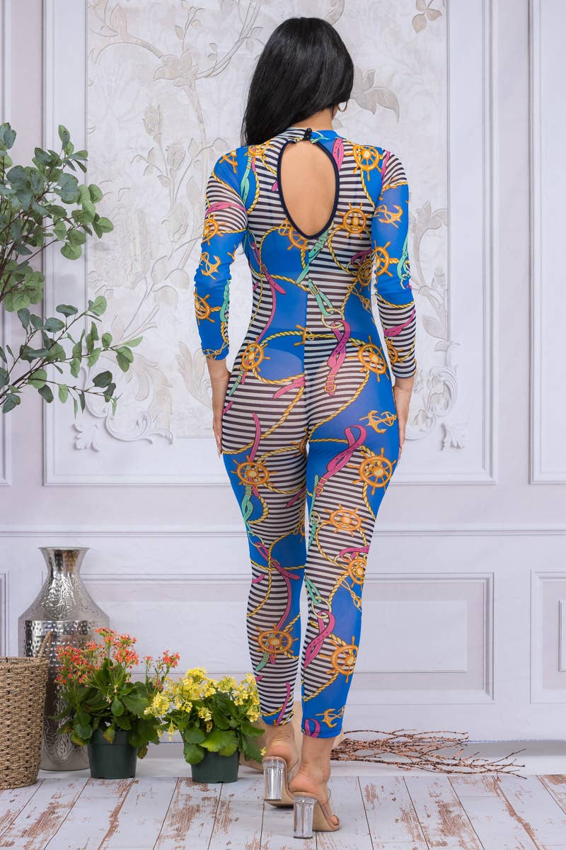 Mesh Long Sleeve Catsuit