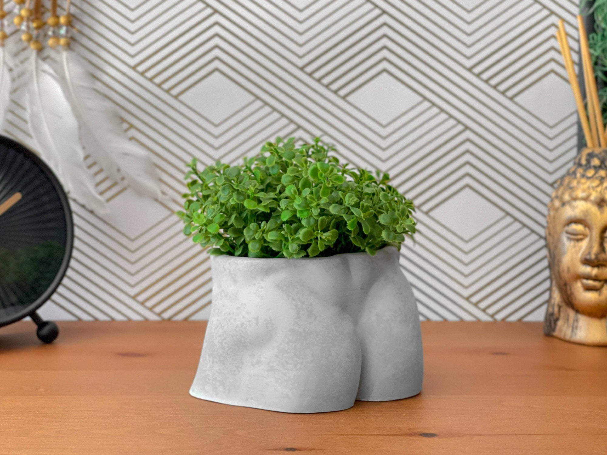 Butt Planter, Men Body Planter Pot, Male Greek Sculpture