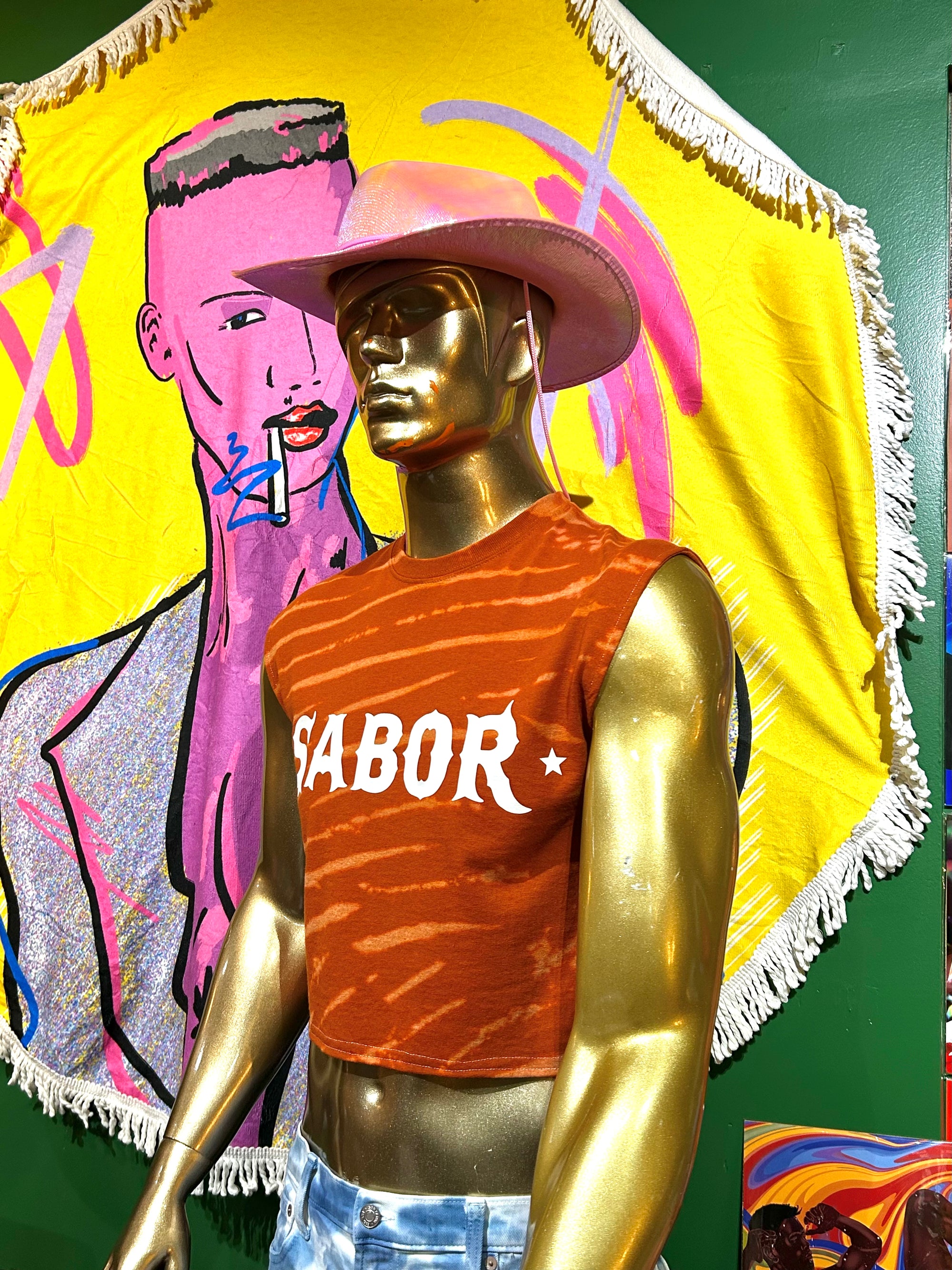 Sabor Reverse tie dye crop top