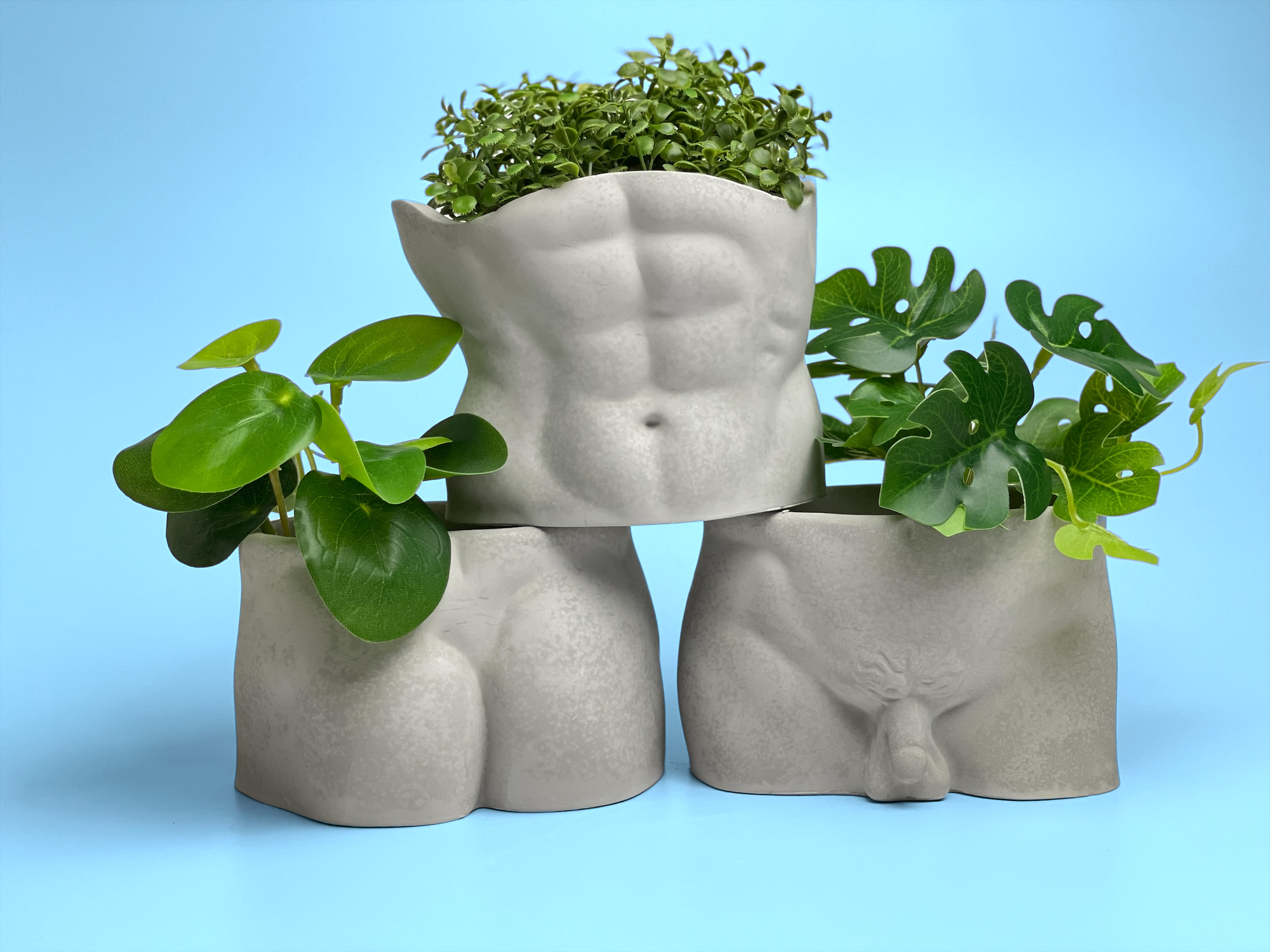 Butt Planter, Men Body Planter Pot, Male Greek Sculpture