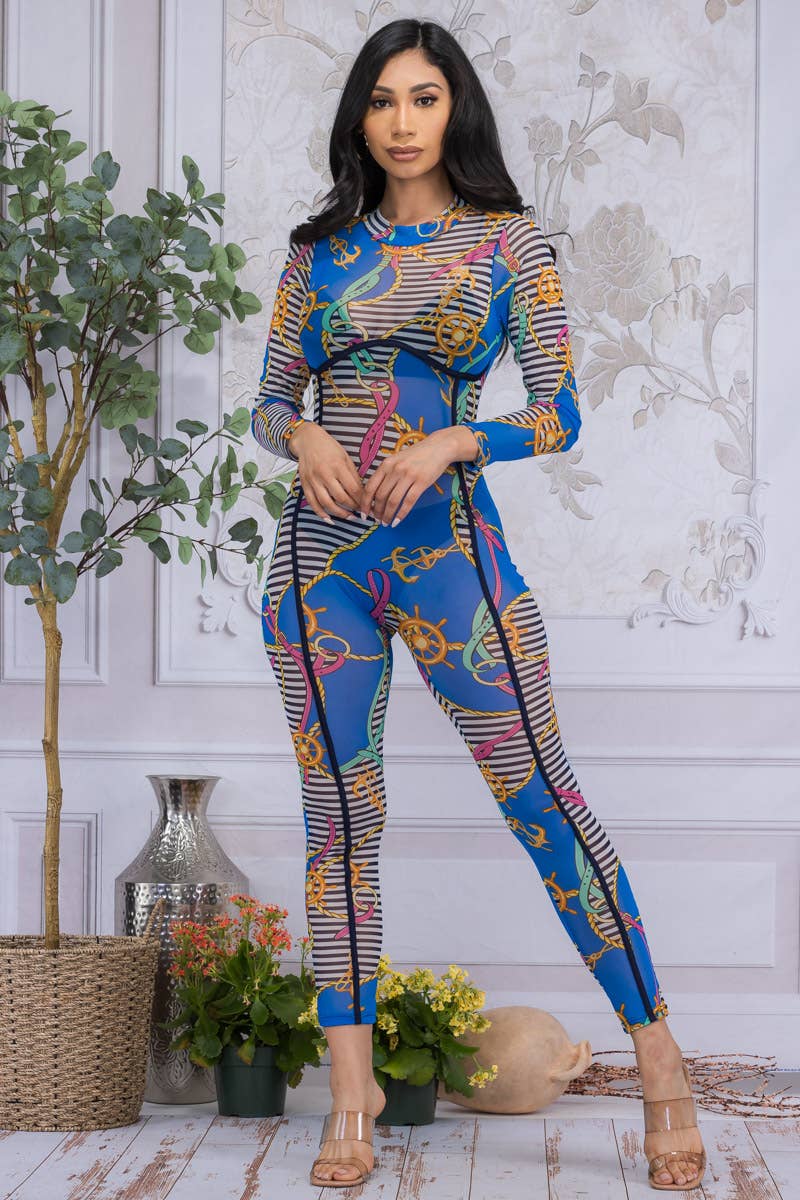 Mesh Long Sleeve Catsuit