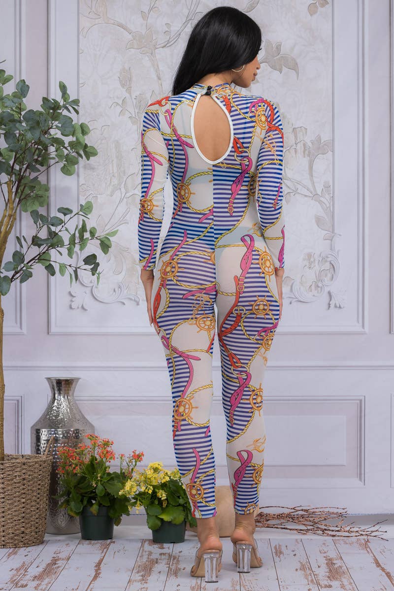 Mesh Long Sleeve Catsuit