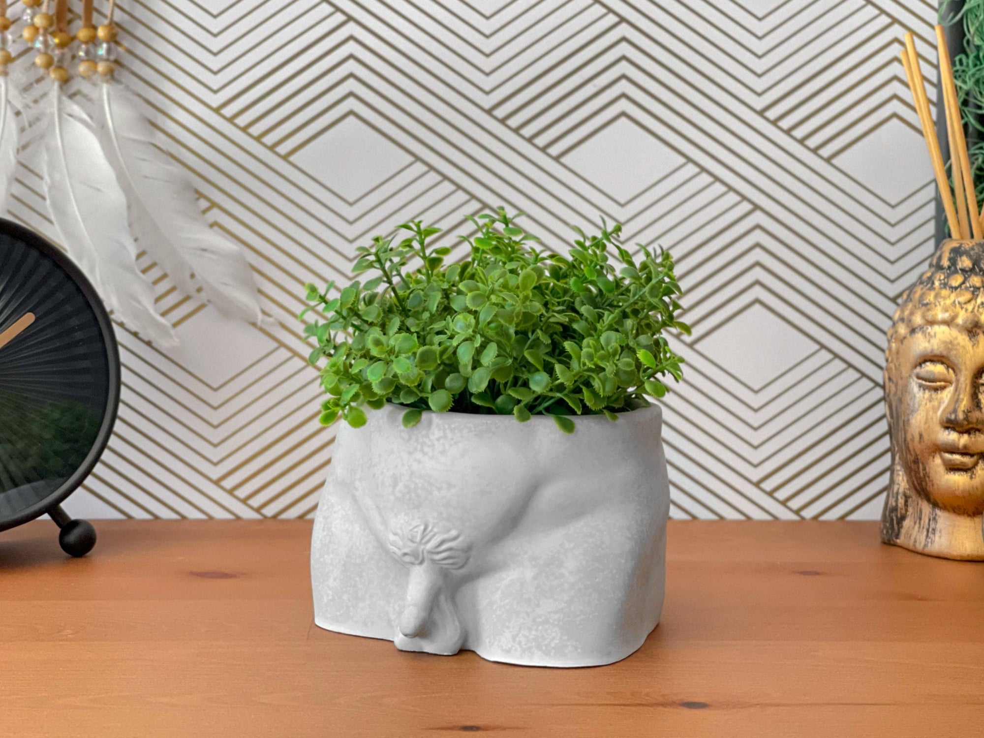Butt Planter, Men Body Planter Pot, Male Greek Sculpture