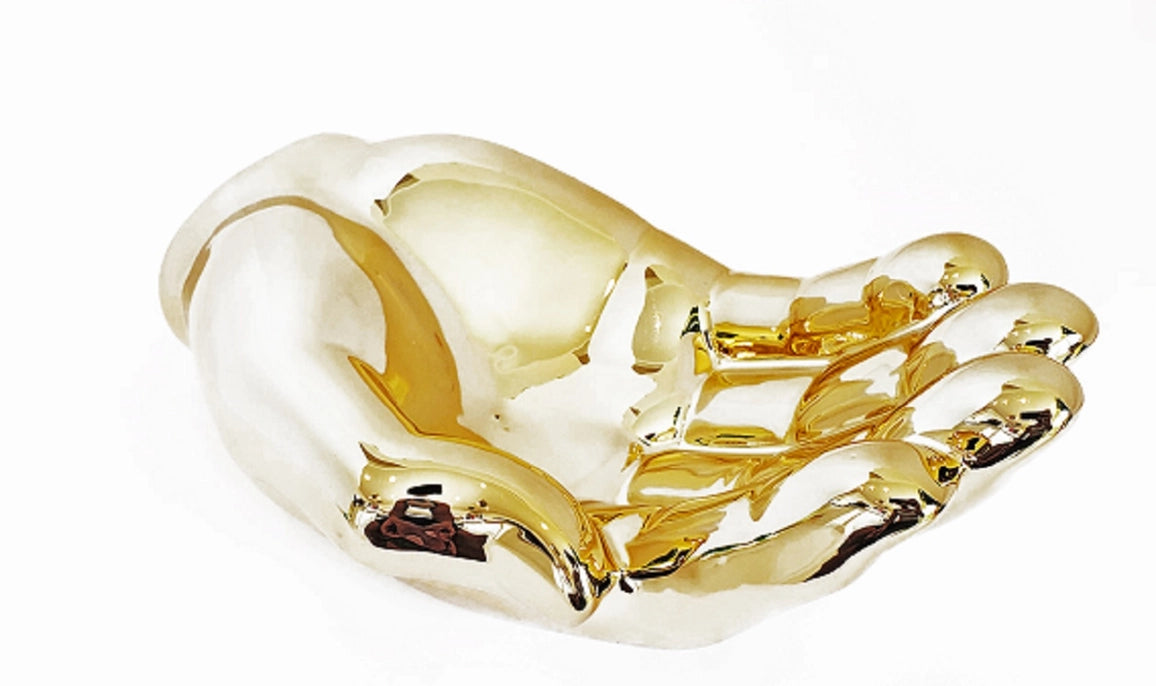 Gold Hand Tray Decoration- 7.5" Long