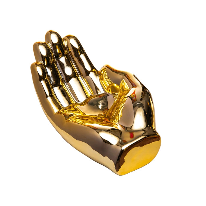 Gold Hand Tray Decoration- 7.5" Long