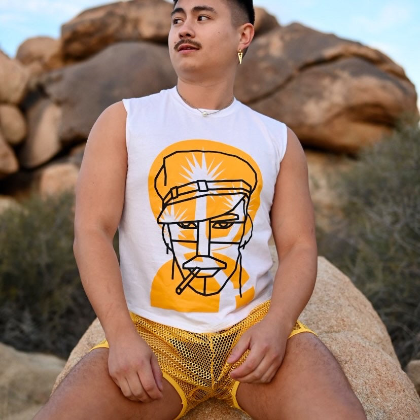 Leather Boy Low Crop Tshirt