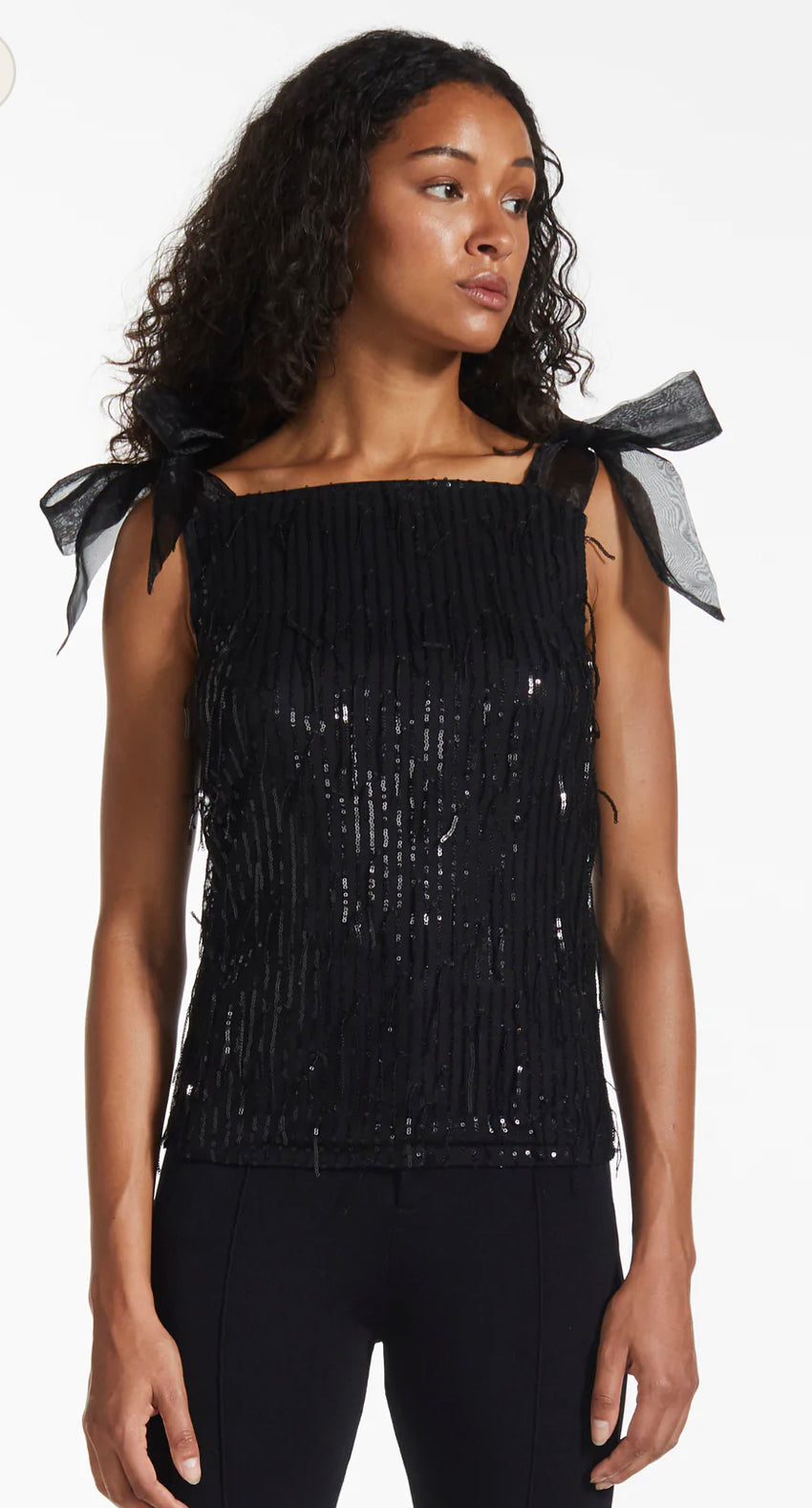 Fang Bow Sequin Tank