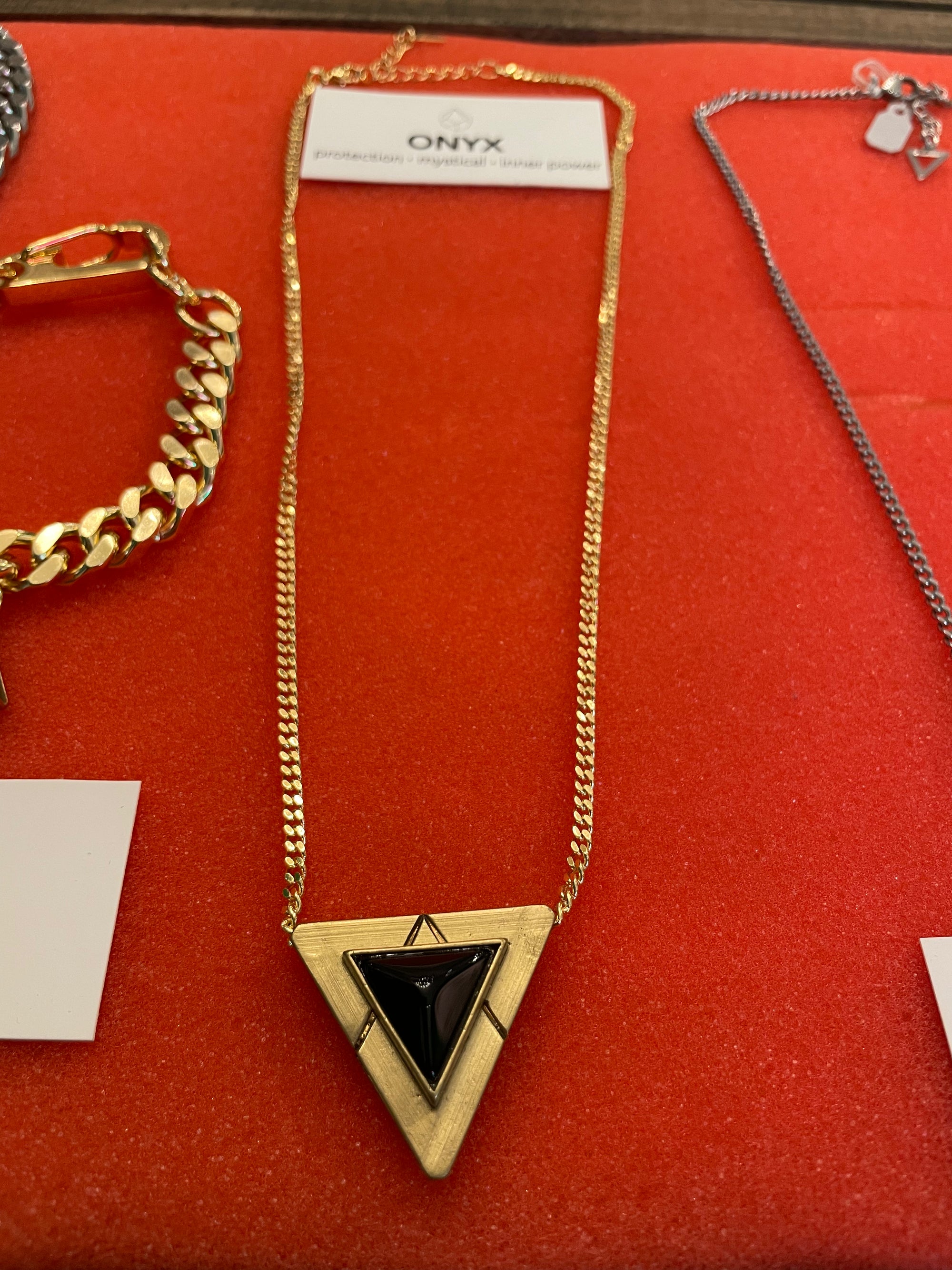 Stellar Onyx Triangle Pendant