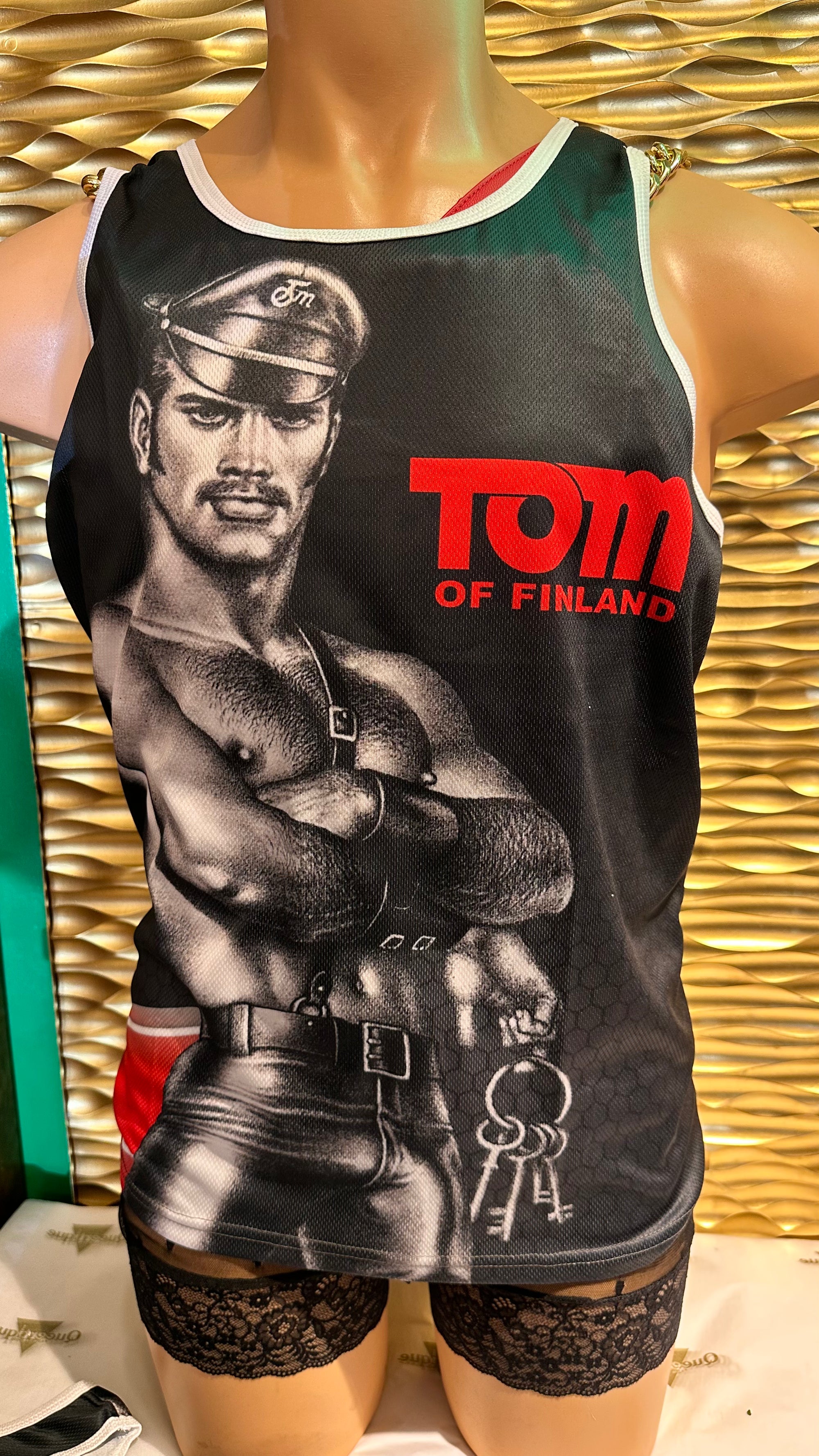 Tom of Finland Leather Stud Tank Top